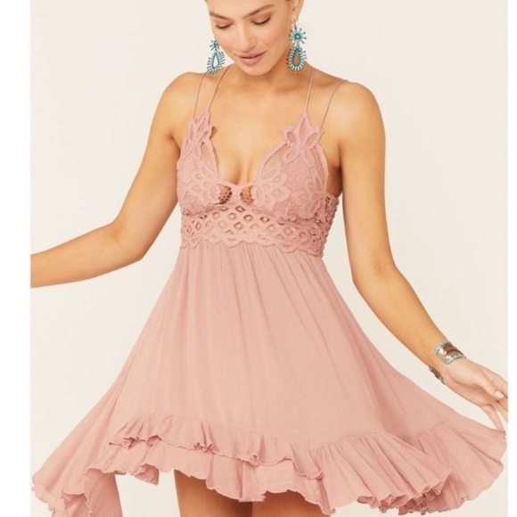 Free People Dresses & Skirts - Free People FP Adella Pink Lace Mini Dress nwt,#18